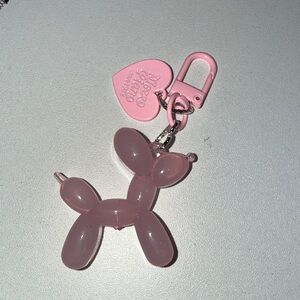 Pink Balloon Dog Keychain